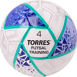 Мяч футзал. TORRES Futsal Training, FS323674, р.4, 32 пан. ПУ, 4 подкл. слоя, бело-фиолет-зел